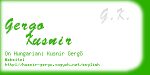 gergo kusnir business card
